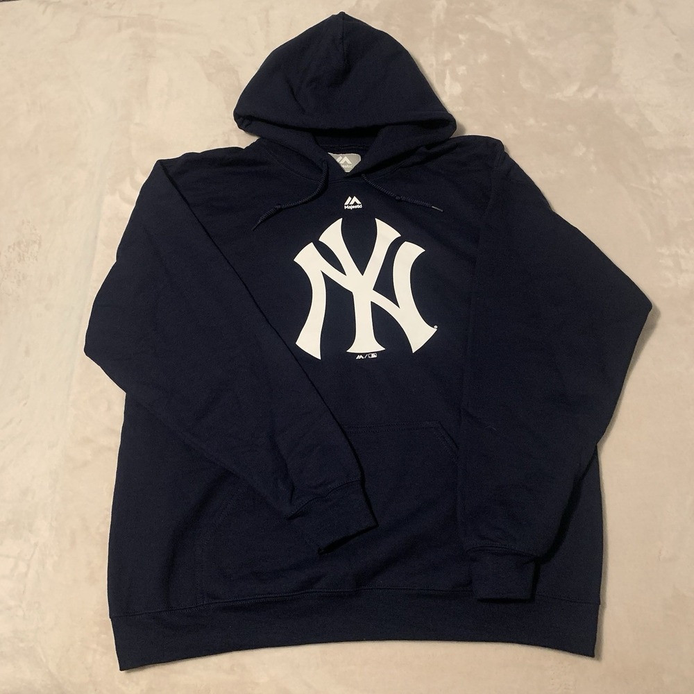Baseball Jenkins Navy Blue Long Sleeve Hoodie with Pockets Size Large L